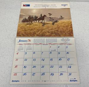 lot 53 image: Vintage 1976  Remington Our hunting heritage 1776-1976 Calendar