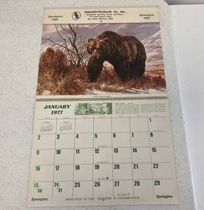 lot 55 image: Vintage 1977 Remington Schwahn-Seyberth Co. Inc. Calendar