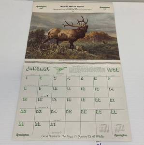 lot 56 image: Vintage 1978 Remington Wildlife And Its Habitat Calendar