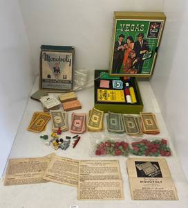 lot 59 image: Vintage Very Old Monopoly Game And Hasbro Vegas Game