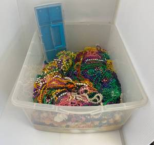 lot 62 image: Large Tote Full Of Mardi Gra Bead Necklaces And More
