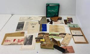 lot 70 image: Group Of Vintage Gun Sights, Grips And More