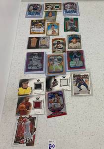 lot 80 image: Group Of Misc. Trading Cards Including Baseball, Basketball Rookie Scottie Barnes, Hockey, Patch Cards And More