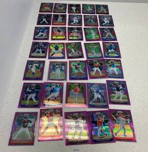 lot 83 image: Group Of Panini Purple Prizm Baseball Trading Cards