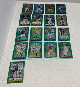 lot 84 image: Group Of Panini Green Prizm Rookie Baseball Trading Cards