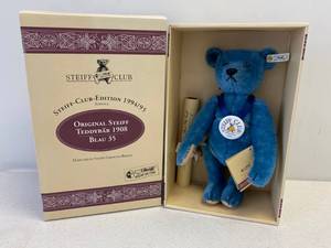 lot 95 image: Vintage Steiff Club Edition 199495 Teddy Bear Blue Limited Edition