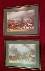 lot 55 image: Framed English Hunt Scene Prints