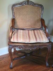 lot 16 image: Louis XV Antique Caned Armchair