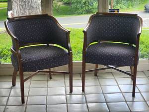 lot 77 image: Pair of Carved Accent Chairs