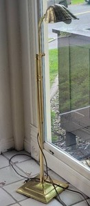lot 74A image: Amazing Brass Seashell Floor Lamp A