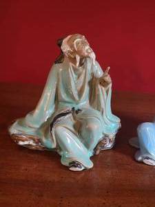 lot 37D image: Captivating East Asian Fine Art Ceramic Sculptures - Wise Men