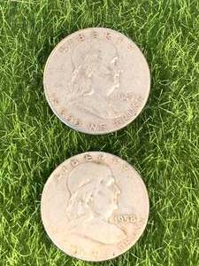 Lot of Two Franklin Half Dollars, 1949 & 1958