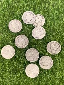 Lot of 10 Mercury Dimes