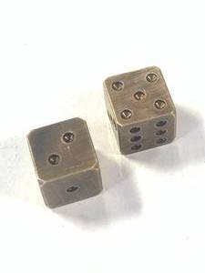 Pair of Solid Brass Dice