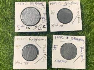 Lot of 4 Vintage Third Reich Coins