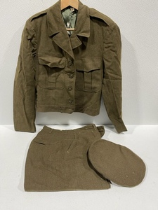 Vintage Military Cropped Jacket, Pants and Hat