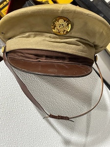 US WWII Army Mens Khaki Visor Cap