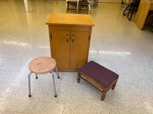 Cabinet on Wheels & Stools