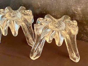 lot 11 image: Pair of Blenko Ice Flow Candle Holders