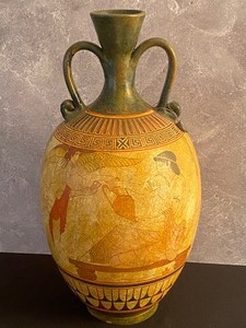 lot 30 image: Decorative Grecian Handled Vase- Copy of an Ancient Vessel