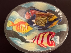 lot 40 image: Two Beautiful Fish Themed Glass Platters
