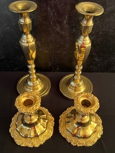 lot 33 image: Two Pairs of Decorative Candle Holders