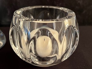 lot 37 image: Orrefors Candle Holder and Contemporary Style Glass Vase