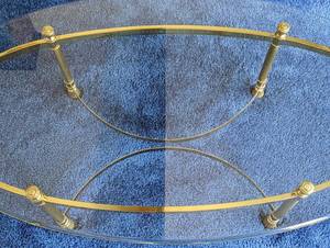 lot 2 image: Hollywood Regency Style Glass Topped Coffee Table