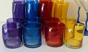 lot 100 image: Colorful Curved Glassware