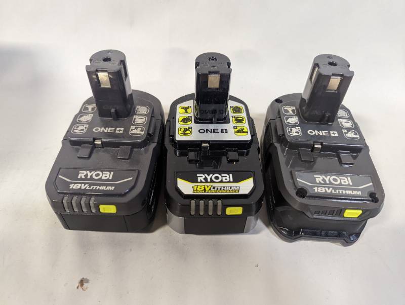 Lot of 3 Ryobi 18v 4.0AH Batteries