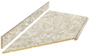 8 ft. Laminate Countertop Kit with Left Miter in Spring Carnival Granite with Valencia Edge - Some Slight corneredge damage.