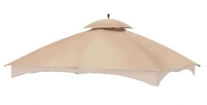 Garden Winds RipLock 350 Beige Replacement Canopy Top and Side Mosquito Netting Set for 10 ft. x 12 ft. Massilllon Gazebo, LCM1303BCN-RS
