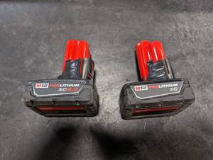 Lot of 2 Milwaukee 12v Lithium Batteries
