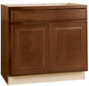 Hampton Assembled 36x34.5x24 in. Sink Base Kitchen Cabinet in Cognac, KSB36-COG - Unclaimed Freight