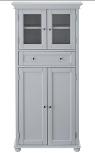 Hampton Harbor 25 in. W 4-Door Tall Cabinet in Dove Grey, 4772910270 - Unclaimed Freight