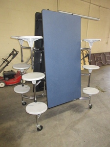 SICO, ROLLING, FOLDING STOOL TABLE