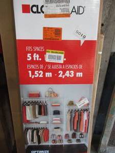 SuperSlide 5 ft. to 8 ft. 12.9 in. D x 96 in. W x 86.3 in. H White Ventilated Wire Steel Closet System Organizer Kit