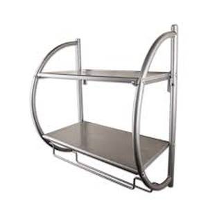 Rod Desyne Wall Mount 2-Tier Satin Nickel Shelving Unit