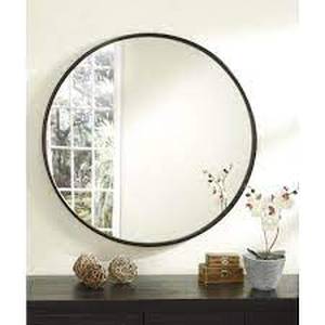 Martin Svensson Home Medium Round Oil Rubbed Bronze Hooks Modern Mirror (30 in. H x 30 in. W)