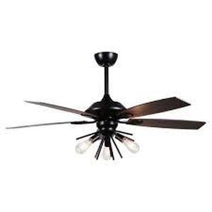Parrot Uncle Akilan 52 in. Indoor Black Downrod Mounting Ceiling Fan with Light Kit and Remote Control
