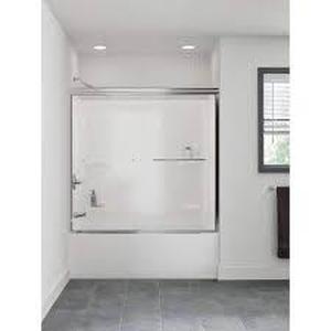 Delta Pro-Series 60 in. W x 57 in. H Five Piece Glue Up Tub Surrounds in High Gloss White