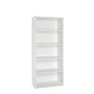 73 in. H x 30 in. W x 14 in. D White Wood 5-Cube Storage Organizer