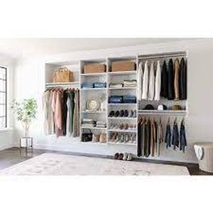 Dual Tower 96 in. W - 120 in. W Classic White Wood Closet System