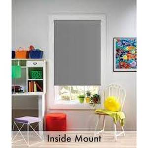 Bali Cut-to-Size Cut-to-Size Gray Cordless Blackout Fade resistant Roller Shades 55.25 in. W x 72 in. L