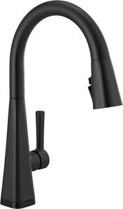 lot 22 image: Delta Faucet Lenta Matte Black Kitchen Faucet Touch
