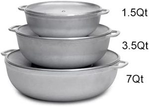 lot 49 image: IMUSA USA Traditional Columbian Natural Caldero Glass Lid Dutch Oven Set
