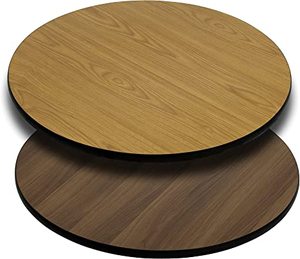 lot 119 image: Flash Furniture 24 Round Table Top with Natural or Walnut Reversible Laminate Top