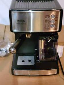 lot 59 image: Mr. Coffee Espresso and Cappuccino Machine, Programmable Coffee Maker with Automatic Milk Frother and 15-Bar Pump, Stainless Steel