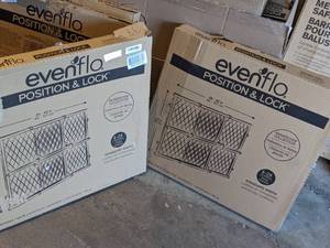 lot 146 image: 2 Evenflo Position and Lock Standard Width BabyPet Gates