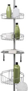 lot 112 image: Zenna Home Shower Tension Pole Caddy, Satin Nickel